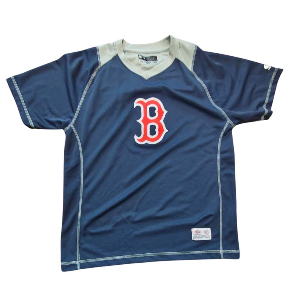 Boston Red Sox Shirt True Fan MLB Womens Large L Navy Blue Genuine Merchandise